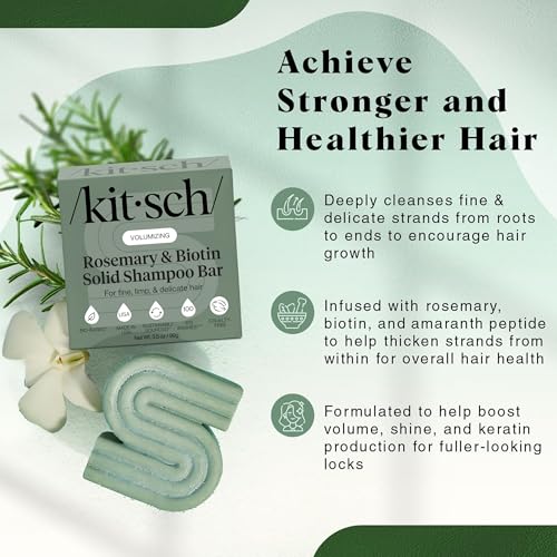Kitsch Rosemary & Biotin Shampoo Bar Soap for Hair Growth - 3.5 oz