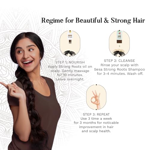 SESA Ayurvedic Strong Roots Hair Oil 100 Ml Hair Strenghtening Reduces Hairfall No Mineral Oil Hair Oil For Women And Men, 3.38 oz