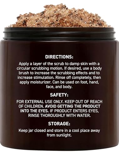 Brooklyn Botany Arabica Coffee Body Scrub - Moisturizing and Exfoliating for Body, Face, Hand, Foot - Fights Stretch Marks, Fine Lines, Wrinkles - Great Gifts for Women & Men - 10 oz