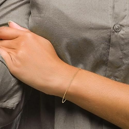 Solid 10K Yellow Gold 1.1mm Singapore Chain Anklet Bracelet, Dainty Ankle Bracelet for Women (9 inches)