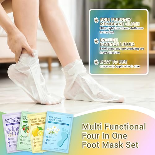 8 Pack Moisturizing Foot Mask,Hydrating Foot Masks for Dry Cracked Feet