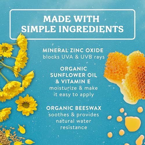 Badger Mineral Sunscreen Face Stick SPF 35, 97% Organic Unscented Zinc Oxide Travel Sunscreen, Coral Reef Safe Travel Size Stick, .65 oz