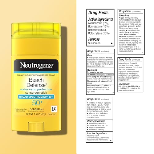 Neutrogena Beach Defense Sunscreen Stick SPF 50, 1.5 oz