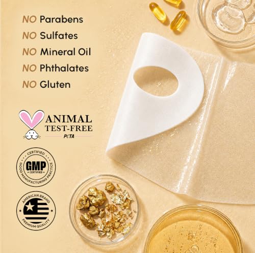 MAREE V Line Lifting Mask with 24K Gold – Deep Collagen Face Mask for Women – Jawline Shaper Mask with Retinol & Hyaluronic Acid – Neck Tightening & Firming - Double Chin Strap for Face Lift