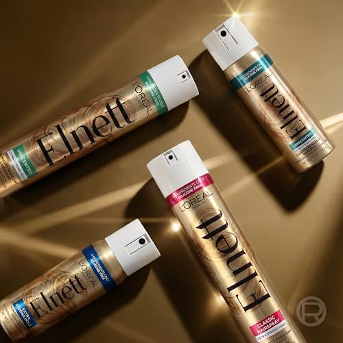 L'Oreal Paris Elnett Unscented Hairspray, up to 72-Hour Extra Strong Hold Formula with Humidity Resistant Frizz Control, Hairspray with Soft, Brushable Finish, 11 oz