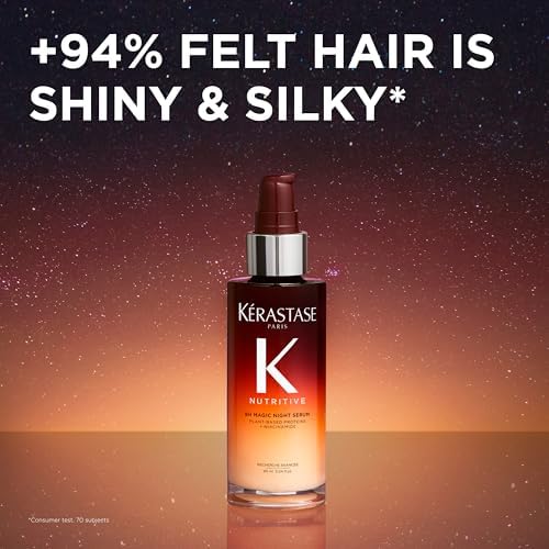 Kerastase Nutritive 8H Magic Night Serum - Overnight Treatment for Dry Hair, Enhances Shine, With Plant-Based Proteins, 1.01 Fl Oz, Travel Size