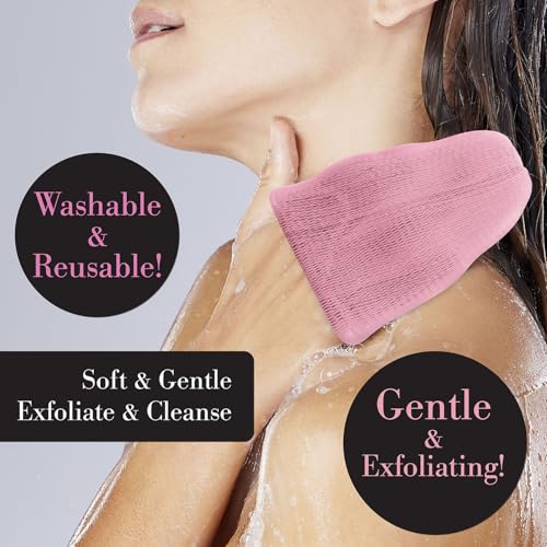 2pc Pink Exfoliating Soap Loofah - Soft & Gentle Body Scrubber Value Pack