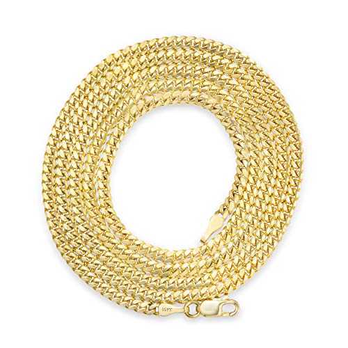 Nuragold 10k Real Yellow Gold Miami Cuban Link 2.7mm Solid Chain Necklace - 20"