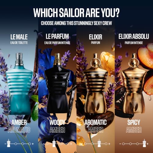 Jean Paul Gaultier Le Male Le Parfum - Amber Woody Eau de Parfum Intense for Men Fragrance - Cardamom, Lavender & Iris, Vanilla - Men's Perfume Spray, 4.2oz