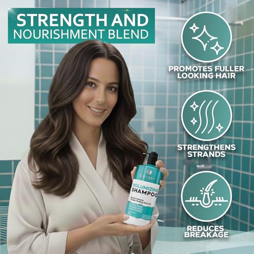 Volumizing Shampoo and Conditioner Set - Sulfate Free, Thickening Formula for Fine and Thin Hair - Volume Boost, Professional Salon Hair Care for Men and Women - 16 Fl Oz (Set of 2)