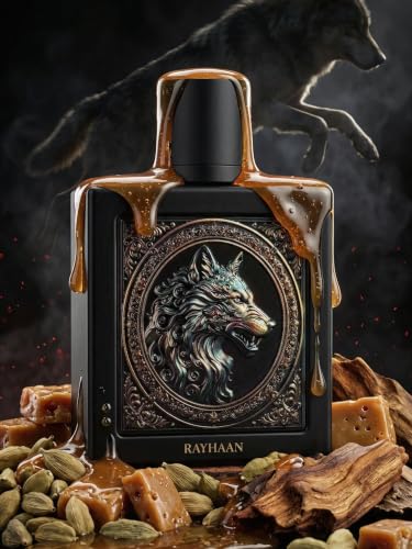 Rayhaan Wolf – Spicy, Gourmand, Amber, Woody – Eau de Parfum Spray Long-Lasting Fragrance for Men, 3.4 Ounce / 100 ml