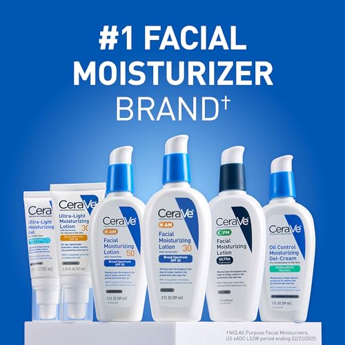CeraVe Ultra-Light Moisturizing Lotion SPF 30, Sunscreen for Face, 1.7oz