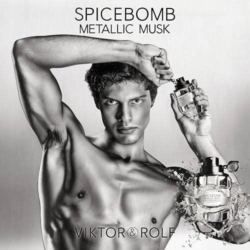 Viktor&Rolf - Spicebomb Metallic Musk - Eau de Parfum - Cologne for Men - Ambery Fragrance - With Warm Musk, Silver Suede & Black Pepper - 3 Fl Oz