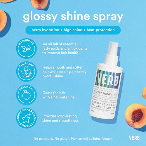 VERB Glossy Shine Spray, 6.5 fl oz | Glass Finish Heat Protectant