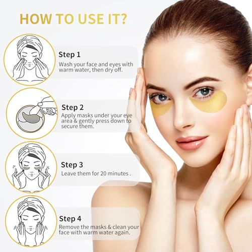 NAZANO 24K Gold Under Eye Patches - 60 Pack Eye Masks