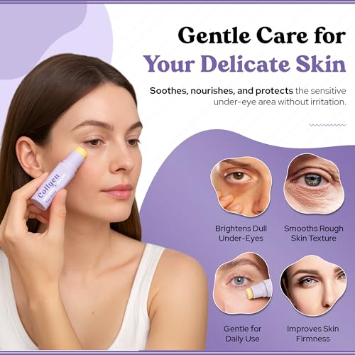 Bella Bliss Collagen Eye Balm Stick for Dark Circles, Puffiness & Wrinkles – Cooling Under Eye Cream with Collagen, Anti-Aging & Hydrating Formula – Made in Korea - 0.35 oz / 10 g - Pack of 1