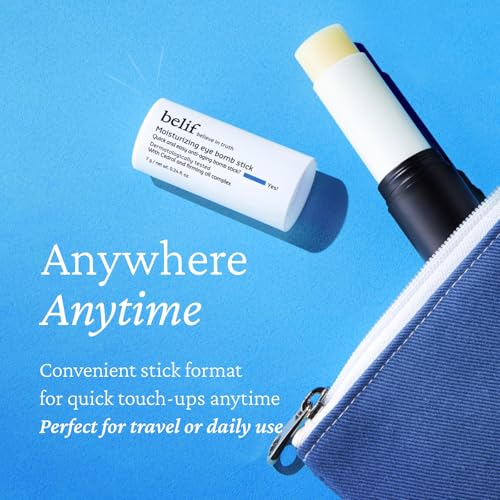 belif Moisturizing Eye Bomb Stick Eye Balm Firms and Reduces Fine Lines & Wrinkles | Radiant Eyes | with Shea Butter & Firming Oil Complex for Hydration & Elasticity | K-Beauty