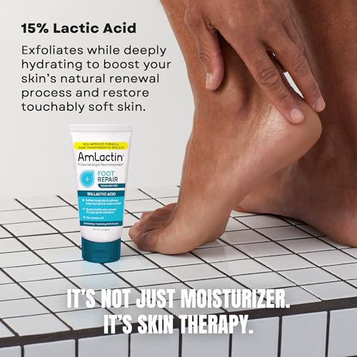 AmLactin Foot Repair Cream, 15% Lactic Acid for Cracked Heels, 3 oz