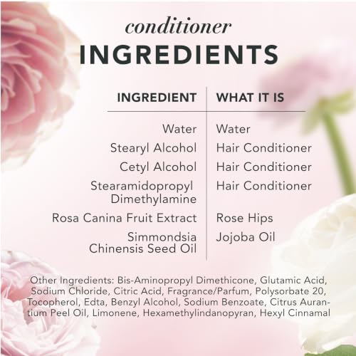 Herbal Essences Shampoo & Conditioner Set, Rose Hips - Smooth Collection, Paraben-Free, Color-Safe, Shiny Hair with Jojoba & Vitamin E, 29.2 Fl Oz Each, 2-Pack