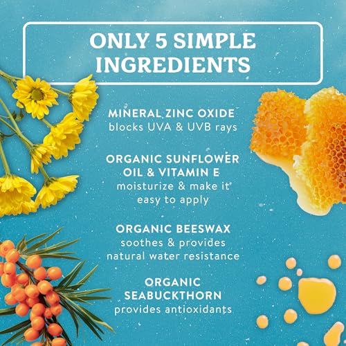 Badger Mineral Sunscreen Cream SPF 30, Zinc Oxide Sun Care, 98% Organic, Reef Safe, Water Resistant, Unscented Face and Body Sunscreen Travel Size, 2.9 fl oz