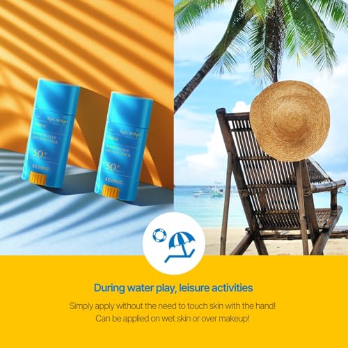 SCINIC Enjoy Super Active Airy Sun Stick SPF50+ PA++++ 0.53oz (15g) | Strong UV Protection Anytime, Anywhere Air-light, Clear | Korean Skincare