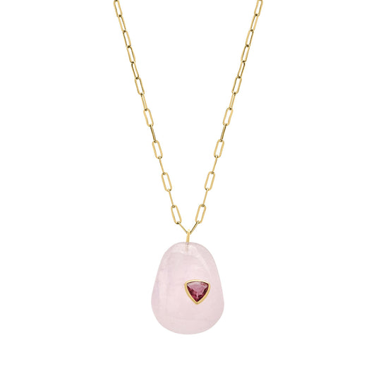 Sweet Tart Pink Amethyst Necklace, OS, Gold Vermeil