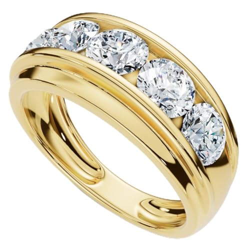 P3 POMPEII3 Pompeii Men's 2Ct Diamond Accented Wedding Anniversary Ring 10k Gold Lab Grown - Size 12 (F/G,VS1-VS2)
