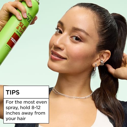 Garnier Fructis Sleek & Shine Hairspray, Provides 24-Hour Anti-Humidity and Frizz Control, Extra Strong Hold, Infused with Bamboo Extract for Ultra-Smooth Hair, 8.25 oz (Packaging May Vary)