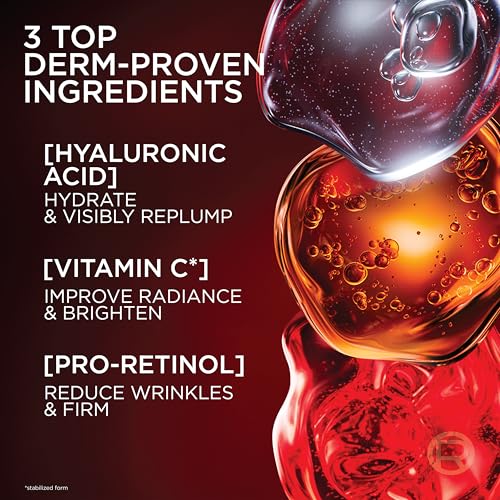 L'Oreal Paris Revitalift Triple Power Anti-Aging Face Moisturizer, Fragrance Free, Pro Retinol, Hyaluronic Acid & Vitamin C to Reduce Wrinkles, Firm & Brighten Skin, 2.55 Oz