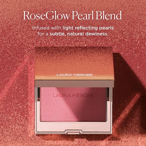 Laura Mercier RoseGlow Blush Color Infusion: Sheer Pressed Powder Blush for Cheeks, Buildable Formula, 10HR Wear, Glowing Long Lasting Color, All that Sparkles