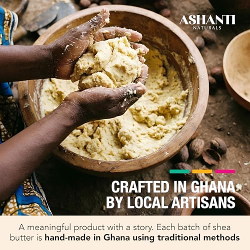 Ashanti Naturals White Raw Shea Butter | Unrefined African Shea Butter | Creamy Moisturizer for Easy Application - 15 oz