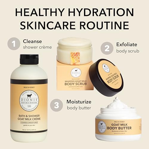 Dionis Whipped Goat Milk Body Scrub, Milk & Honey, 8 oz