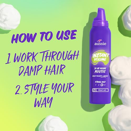 Aussie Instant Volume Mousse Triple Pack, 24-hour Volume Mousse, 6 oz