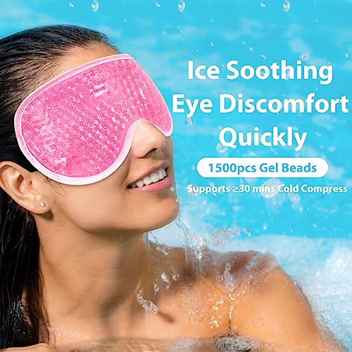 BeeVines Gel Eye Mask, Cooling Ice Masks for Puffy Eyes (2 Pack)