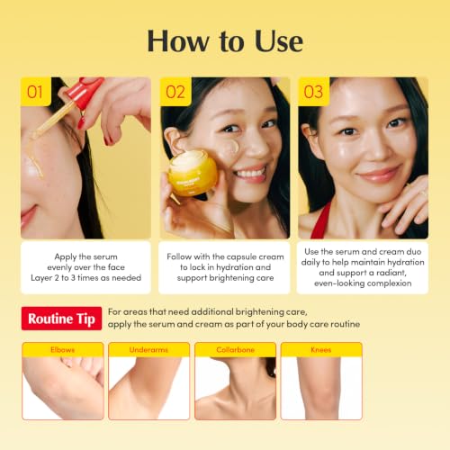 EQQUALBERRY Vitamin C Dark Spots & Brightening Duo | Vitamin Illuminating Serum & Cream with Niacinamide, TXA & Ceramides | Korean Skincare Set for Even Tone & Glow