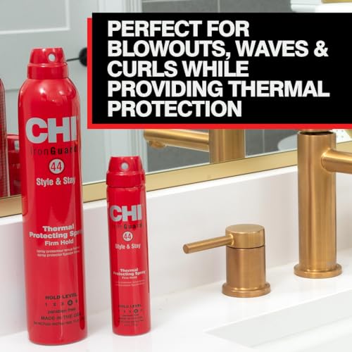CHI 44 Iron Guard Style & Stay Firm Hold Protecting Spray, Heat Protectant & Hairspray For A Long-Lasting Hold, Sulfate & Paraben-Free, 2.6 Oz