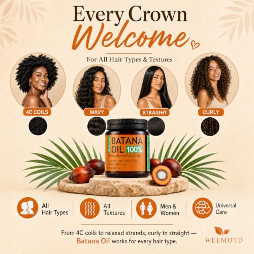 100% Raw Batana Oil for Hair from Honduras, 4.06 Fl Oz, Bright Coffee