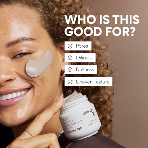 Innisfree Super Volcanic Pore Clay Mask | Exfoliating Korean Clay Mask with AHA and Hyaluronic Acid for Oily Skin | Minimizes Pores | Available in Limited Edition and Gift Sets