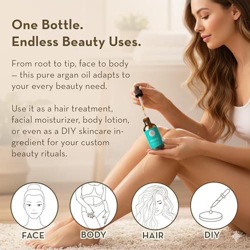 Pure Cold Pressed Argan Oil, 4 fl oz, Face & Skin Oil