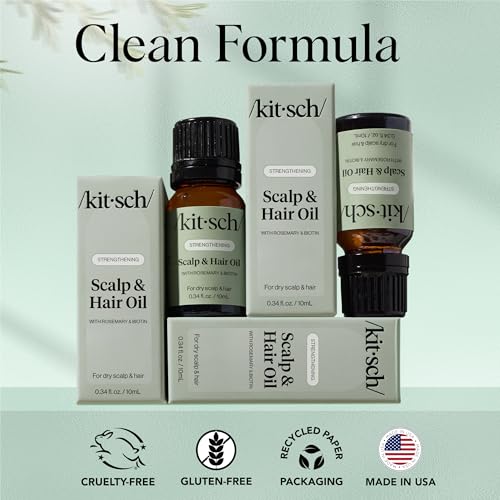 Kitsch Rosemary Oil for Hair Growth -With Castor Oil, Biotin & Jojoba- 10mL
