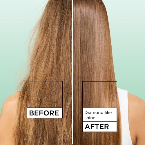 Garnier Fructis Diamond Sleek Hair Shine Spray, Up to 100-Hour Frizz Control, Heat Protectant up to 450°F with Vegan Keratin Smoothing Complex and Argan Oil for Frizzy, Dry, Dull Hair, 4.6 Fl Oz