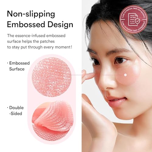 Abib PDRN Retinal Eye Patches for Rejuvenating & Puffy Eyes with Glow Jelly, Niacinamide, 60 Count, Korean Skin Care