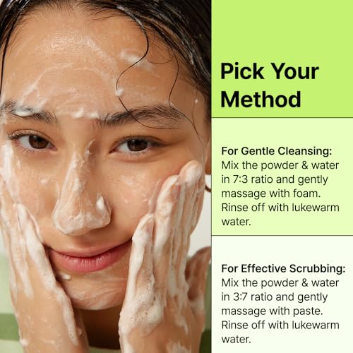BY WISHTREND Green Tea Powder Wash - Korean Face Cleanser for Pore & Blackhead Care, Boseong Green Tea & Papain Enzyme, 0.00 Irritation for Sensitive Skin, 3.88 Oz