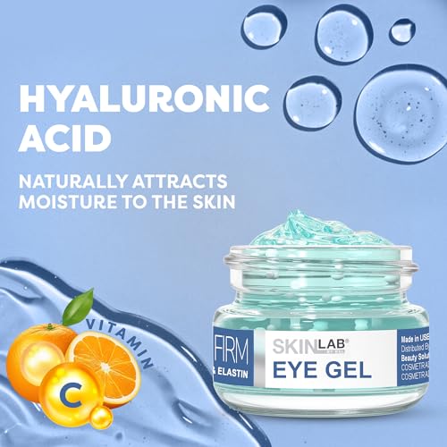 SKIN LAB Lift & Firm Eye Gel – Hydrating Gel Cream with Hyaluronic Acid for Under Eye Moisture & Smoothing, Lightweight Serum for Women & Men, 0.5 oz