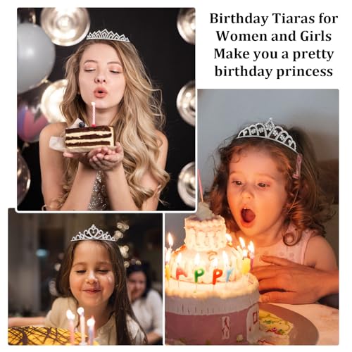 Tihebax 16 Pcs Tiaras Crowns Headbands for Women Girls Silver Princess Tiara Bulk Crown Tiaras Rapunzel Crown for Wedding Birthday Crystal Tiara for Prom, Bride, Pageant, Halloween