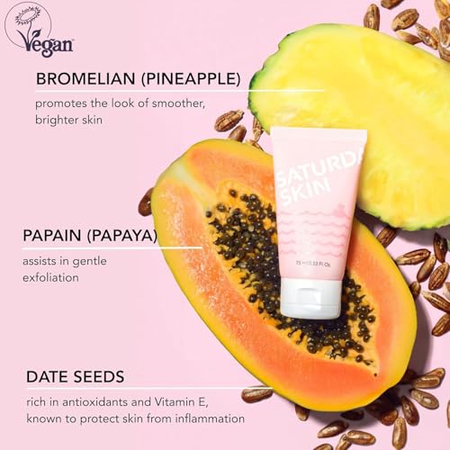 Saturday Skin Rub-A-Dub Refining Peel Gel – Exfoliating Face Wash & Exfoliating Peel Gel, Fruit Enzyme Exfoliator Facial Enzyme Scrub, Dead Skin Remover for Face,Korean Skincare (2.53 Fl Oz / 75ml)
