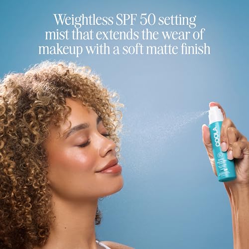 COOLA SunBlur Matte Makeup Setting Spray SPF 50, Face Sunscreen, 1 fl oz