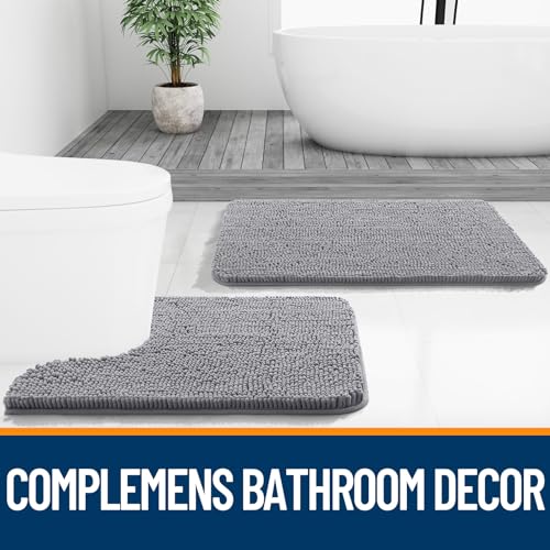 OLANLY Bathroom Rugs 30x20, Extra Soft Absorbent Chenille Bath Rugs