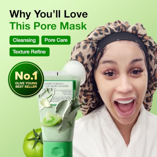 FULLY Green Tomato Pore Clay Mask Cleanser for Deep Cleansing, 4.05 fl oz