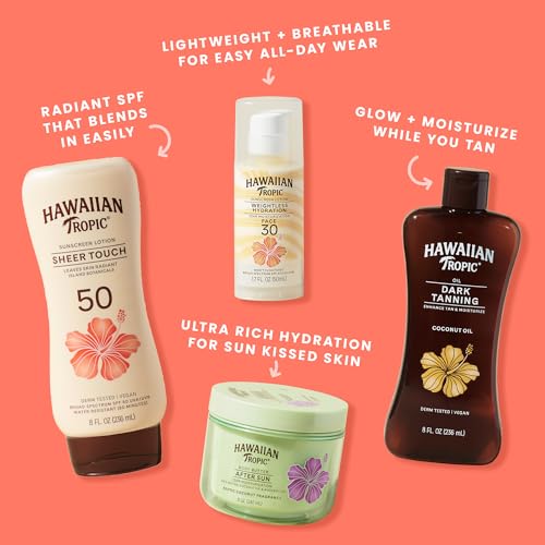 Hawaiian Tropic Sheer Touch SPF 50 Sunscreen Lotion, 8 Fl Oz (2 Pack)